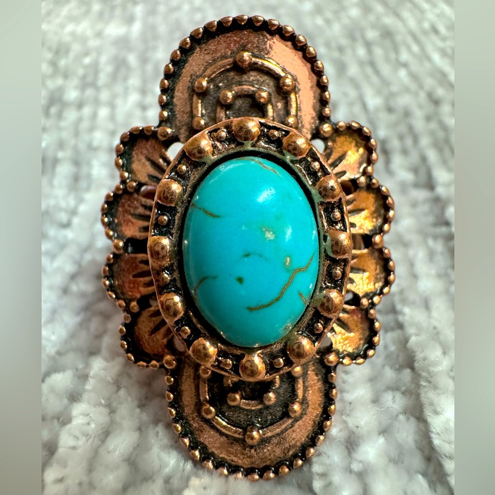 5/$20🛍️Paparazzi Copper with Faux Turquoise Knuckle to Knuckle Ring